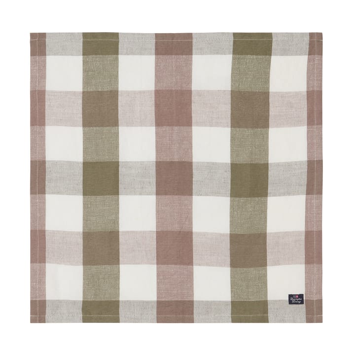 Servilleta de tela Checked Linen/Cotton 50x50 cm, Olive Lexington