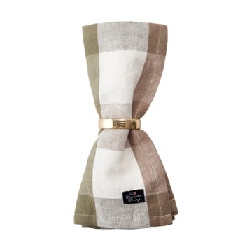 Servilleta de tela Checked Linen/Cotton 50x50 cm - Olive - Lexington