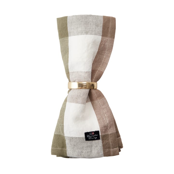 Servilleta de tela Checked Linen/Cotton 50x50 cm, Olive Lexington