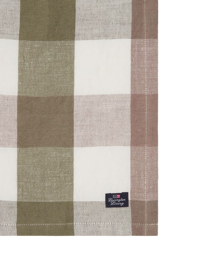 Servilleta de tela Checked Linen/Cotton 50x50 cm, Olive Lexington