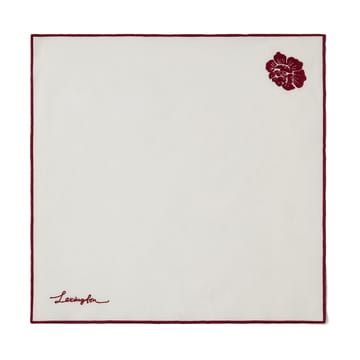 Servilleta Flower linen-cotton 50x50 cm - Blanco-rojo - Lexington