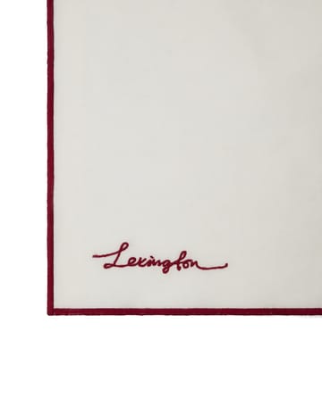 Servilleta Flower linen-cotton 50x50 cm - Blanco-rojo - Lexington