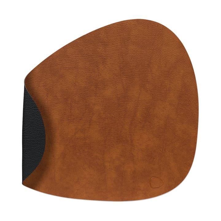 Mantel individual curvo Bull reversible L 1 pieza - Cognac-black - LIND DNA