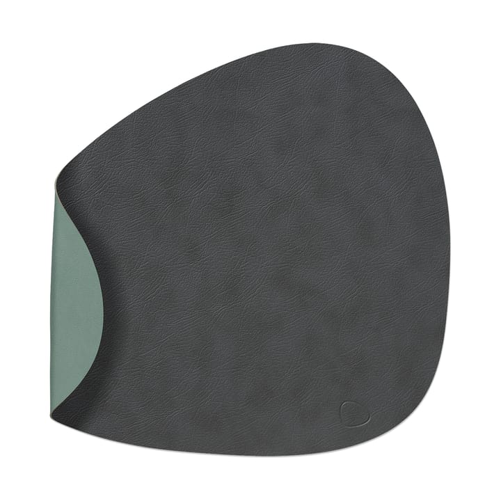 Mantel individual curvo Cloud-Nupo reversible L 1 pieza - gris antracita-verde pastel - LIND DNA