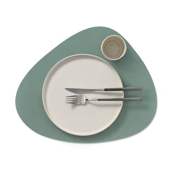 Mantel individual curvo Cloud-Nupo reversible L 1 pieza - gris antracita-verde pastel - LIND DNA