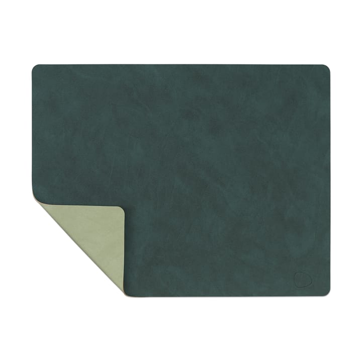 Mantel individual Nupo reversible square L - Dark green-olive green - LIND DNA