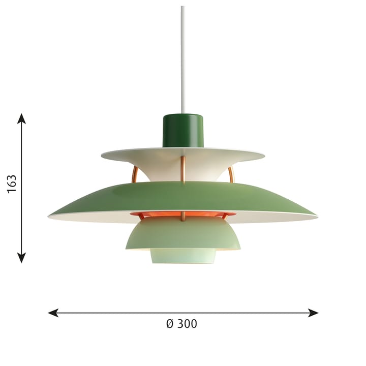 Lámpara colgante PH 5 MINI, Verde Louis Poulsen