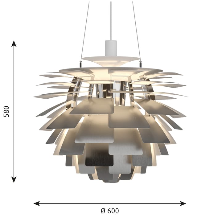 Lámpara colgante PH Artichoke Ø60 cm, Acero inoxidable Louis Poulsen