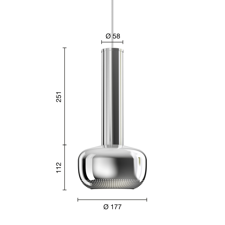 Lámpara colgante VL 56, Cromado de alto brillo Louis Poulsen