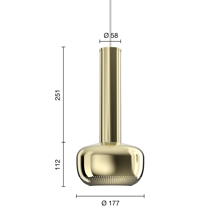 Lámpara colgante VL 56, Latón pulido Louis Poulsen