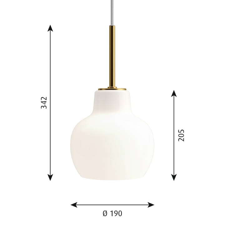 Lámpara colgante VL Ring Crown 1, Latón-vidrio opal Louis Poulsen