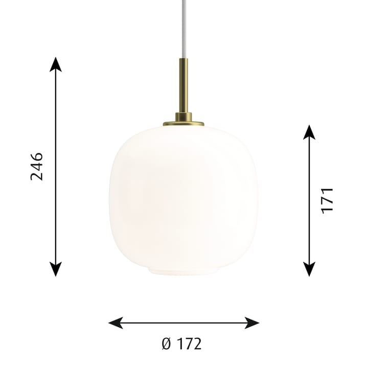 Lámpara colgante VL45 Radiohus Ø 17,5 cm, Vidrio opal blanco Louis Poulsen