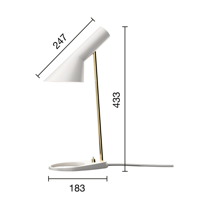 Lámpara de mesa AJ Mini Anniversary edition, Matte white-pale rose Louis Poulsen