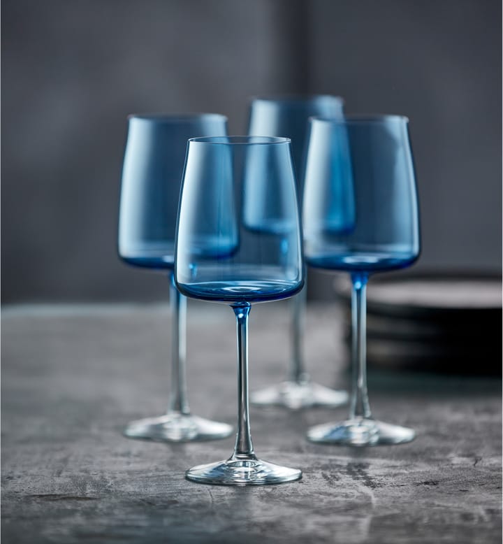 4 Copas de vino blanco Zero 43 cl, Blue Lyngby Glas