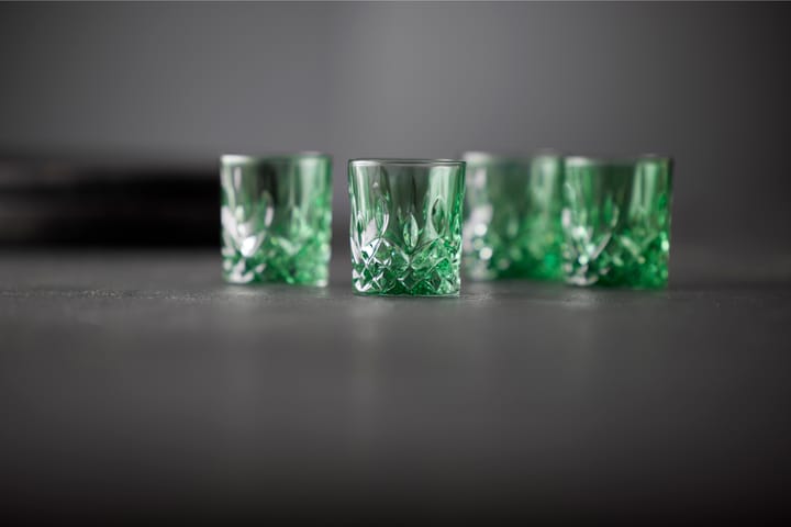 4 Vasos de chupito Sorrento 4 cl, Verde Lyngby Glas