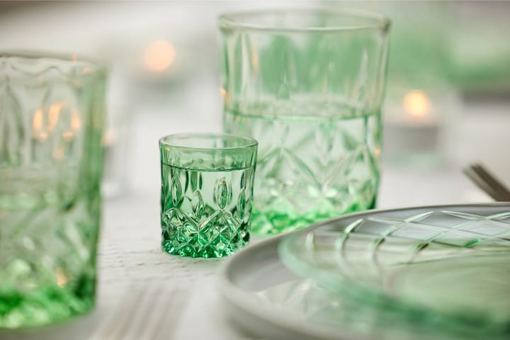 4 Vasos de chupito Sorrento 4 cl, Verde Lyngby Glas