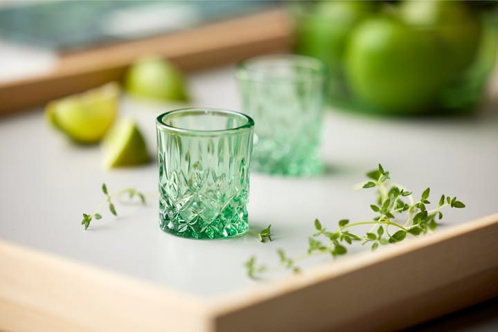 4 Vasos de chupito Sorrento 4 cl, Verde Lyngby Glas