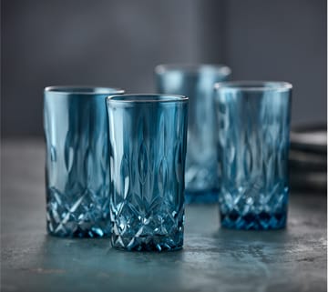 4 Vasos Sorrento highball 38 cl 4-pack - Blue - Lyngby Glas