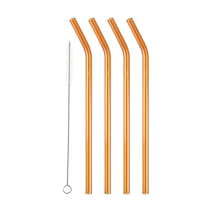 Pajitas Lyngby Glas 21,5 cm, 4-pack - Amber - Lyngby Glas