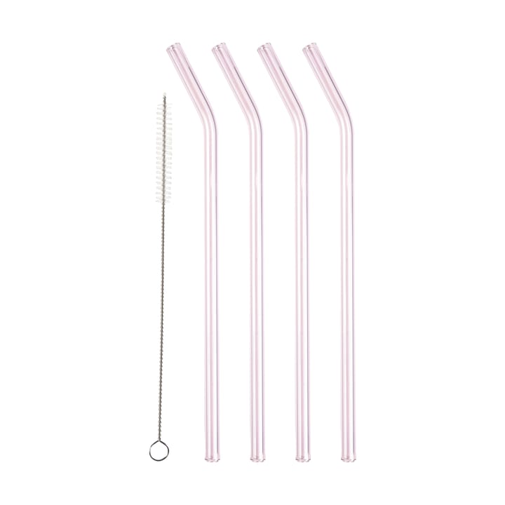 Pajitas Lyngby Glas 21,5 cm, 4-pack - Pink - Lyngby Glas