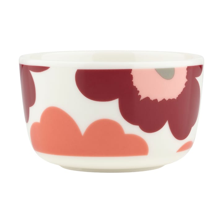 Bol Unikko 25 cl - White-dark cherry-salmon red - Marimekko