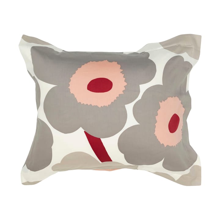 Funda de almohada satinada Unikko 50x60 cm, Off white-warm grey-pink Marimekko