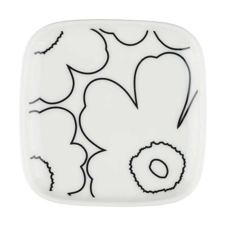 Plato Piirto Unikko 10x10 cm - White-black - Marimekko