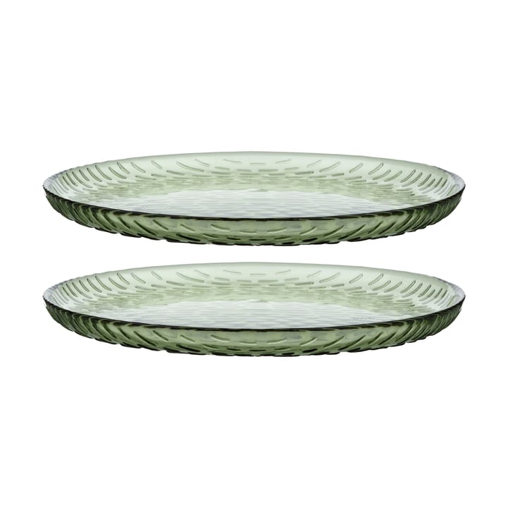 Platos de vidrio Syksy Ø17 cm 2-pack - Olive - Marimekko