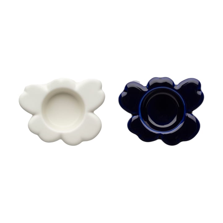 Portavelas Unikko 3x10 cm, 2 piezas - Cobalt-white - Marimekko