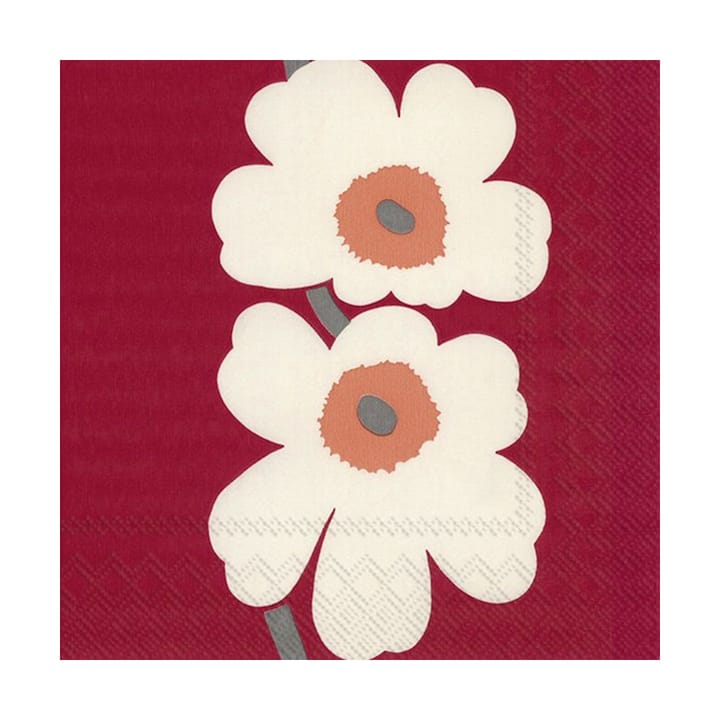 Servilletas Unikko 60º aniversario 33x33 cm, 20-pack, Red Marimekko