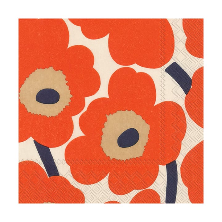 Servilletas Unniko 33x33 cm, 20-pack - Cream-red - Marimekko