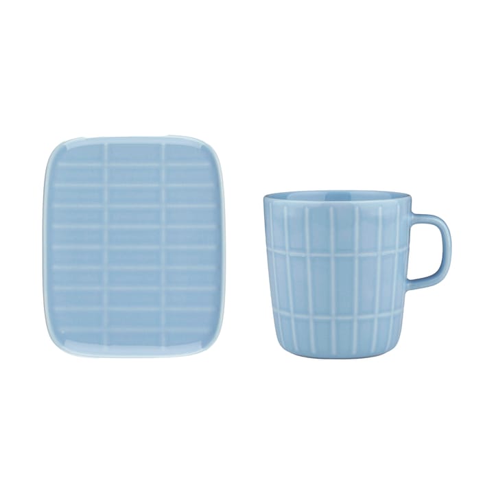 Taza 40 cl + plato 12x15 cm Tiiliskivi - Light blue - Marimekko