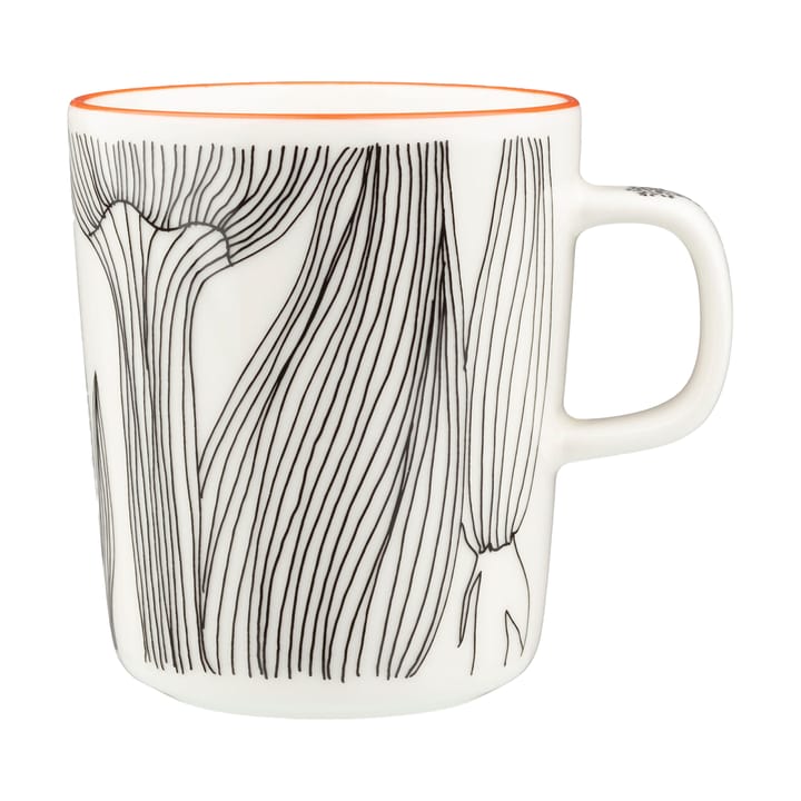 Taza Kukat Puhkeavat 25 cl - White-black-orange - Marimekko