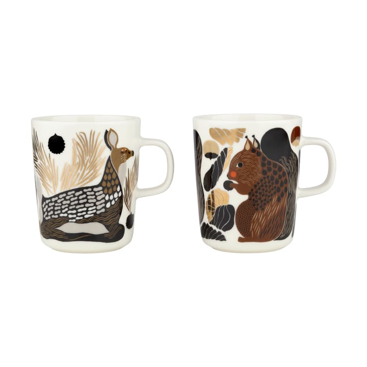 Taza Kurre & Peura 25 cl 2 piezas - White-brown-green - Marimekko