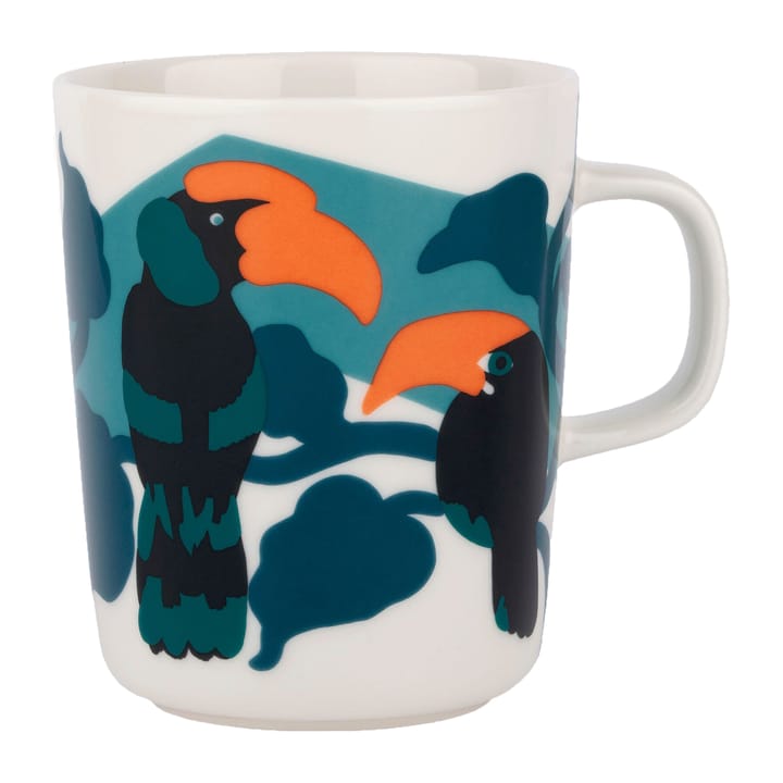 Taza Pepe 25 cl, blanco-turquesa-naranja Marimekko