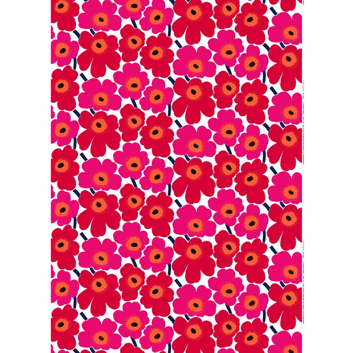 Tela de algodón Pieni Unikko , rojo-blanco Marimekko