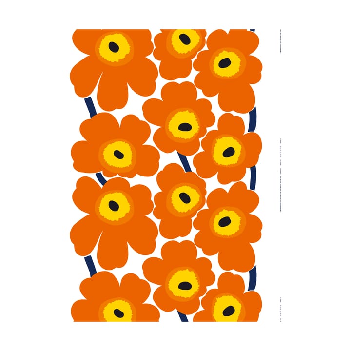 Tela Unikko algodón grueso - Naranja - Marimekko