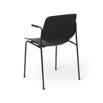 Silla con reposabrazos Nova Sea - Black, estructura de acero negro - Mater