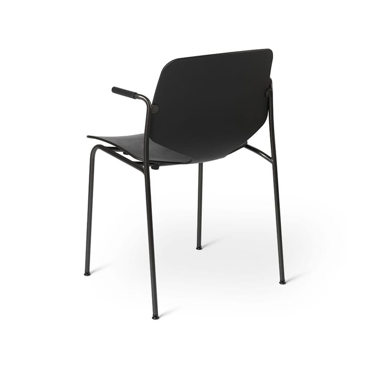 Silla con reposabrazos Nova Sea, Black, estructura de acero negro Mater