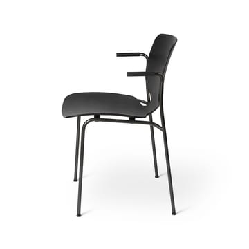 Silla con reposabrazos Nova Sea - Black, estructura de acero negro - Mater