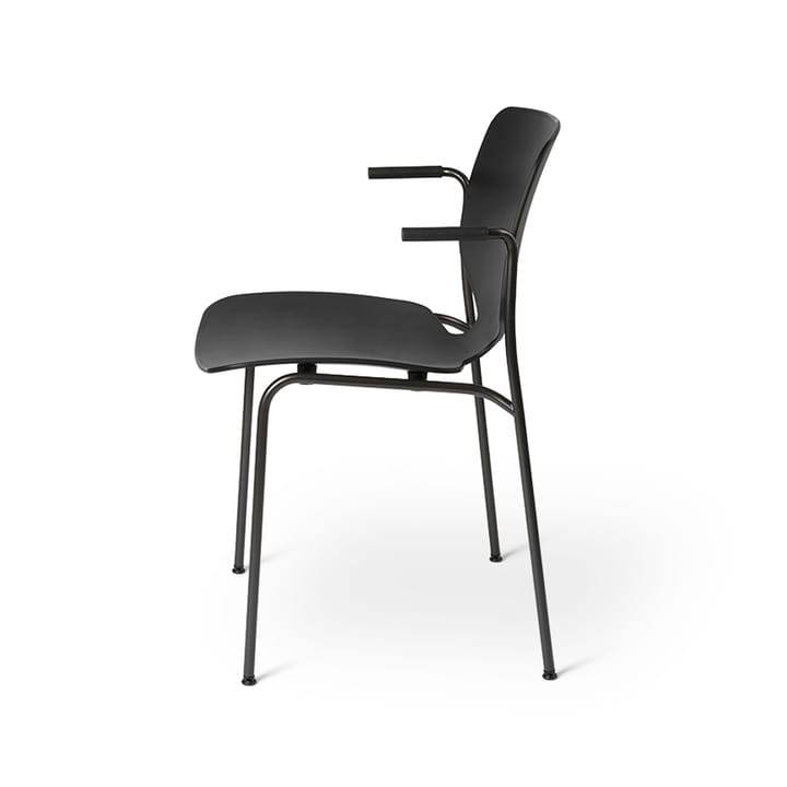 Silla con reposabrazos Nova Sea, Black, estructura de acero negro Mater