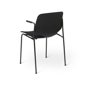 Silla con reposabrazos Nova Sea - Tela cura 60111 black, estructura de acero negro - Mater