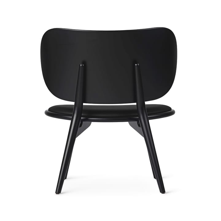 Silla lounge The Lounge Chair, piel black, base de haya teñida negra Mater