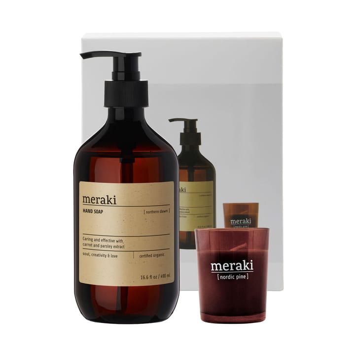 Set de regalo Meraki jabón de manos y vela perfumada - Nothern dawn-nordic pine - Meraki