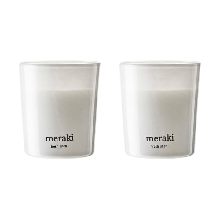 Velas perfumadas 12 horas Meraki 12, 2-pack - Fresh Linen - Meraki