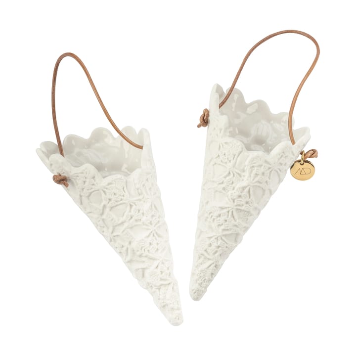 Set de 2 conos de navidad Lace - Off-white - Mette Ditmer