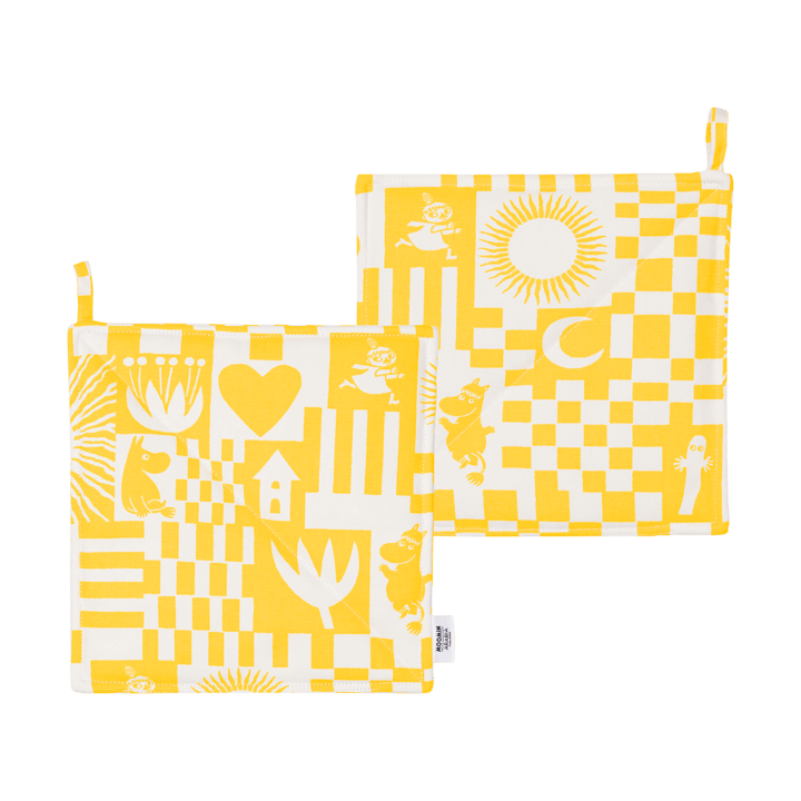 Agarraderas Moomin Party 22x22 cm 2-pack - Amarillo - Moomin Arabia