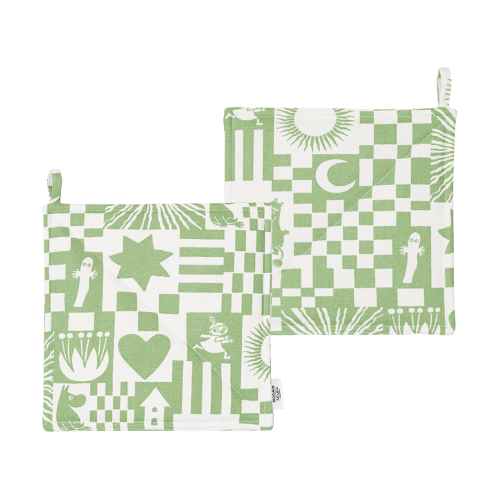 Agarraderas Moomin Party 22x22 cm 2-pack - Verde - Moomin Arabia