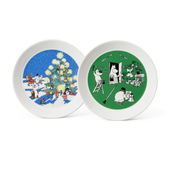 Plato Mumin Teckning & Jul 2 piezas - 19 cm - Moomin Arabia