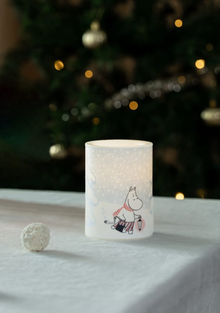 Vela gruesa LED Moomin 10 cm - Let it snow - Muurla